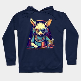 Cool bunny as DJ with broken sunglasses Hoodie